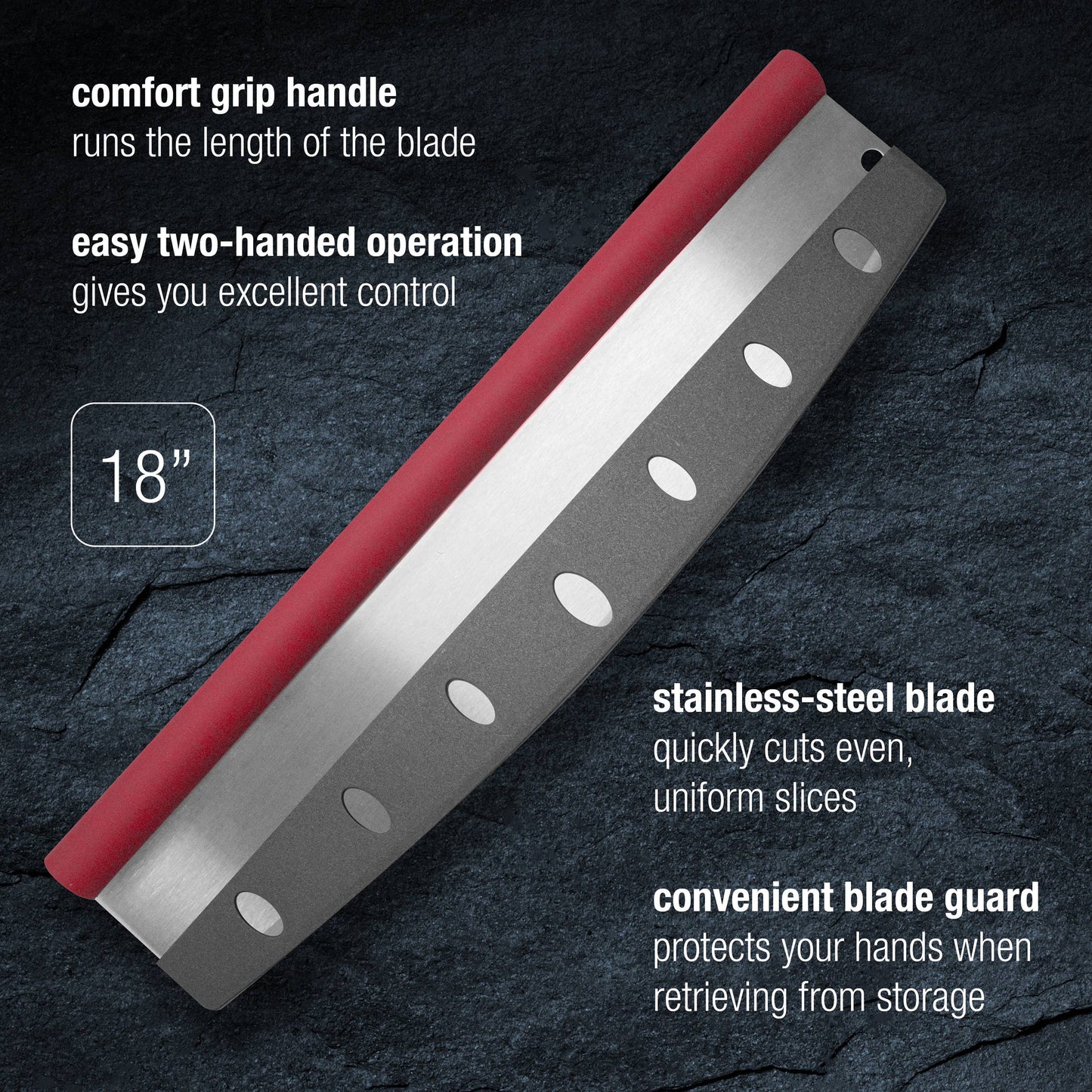 Old Stone Pizza Rocker with Comfort Grip Handle, 18-Inch