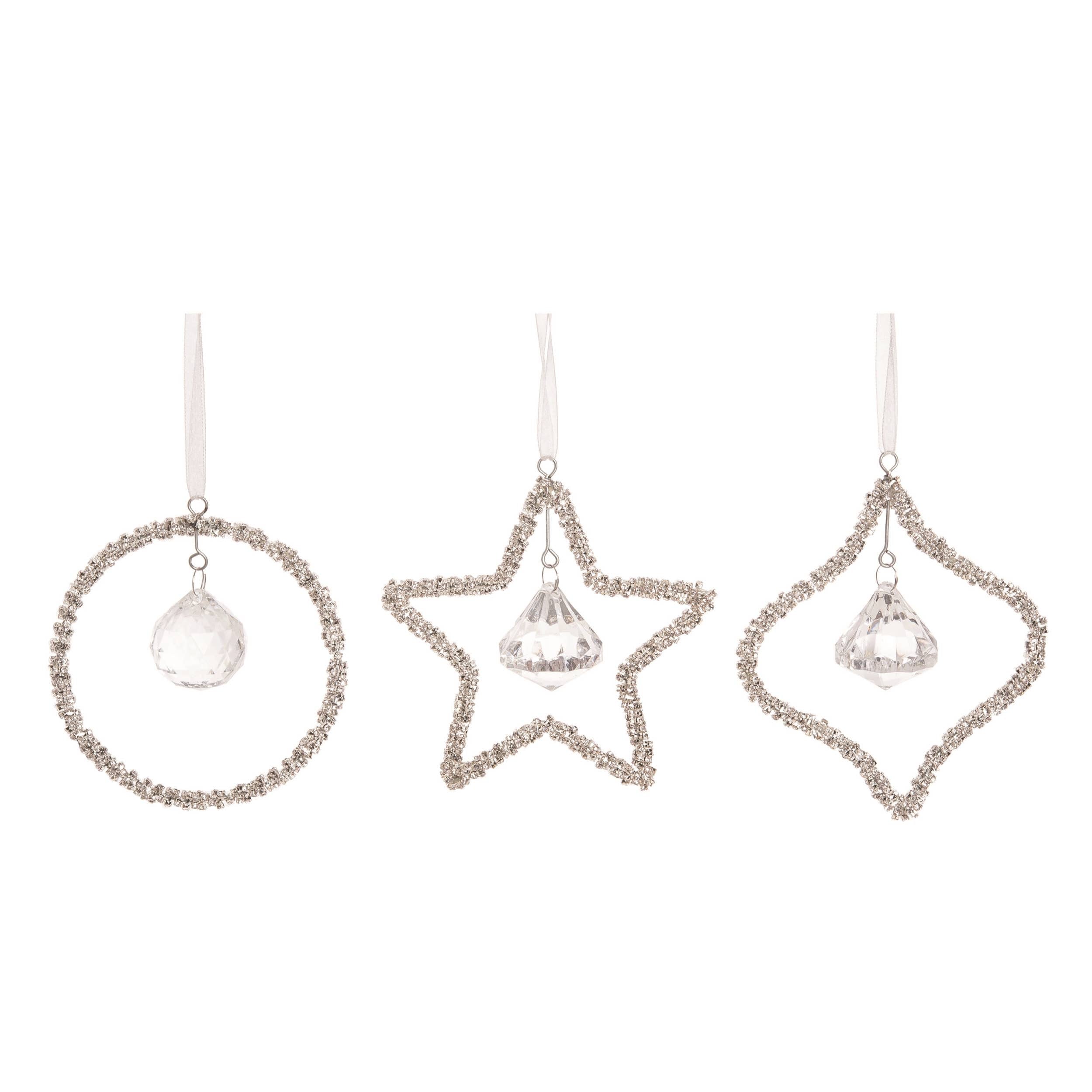 Metal Beaded Crystal Ornament