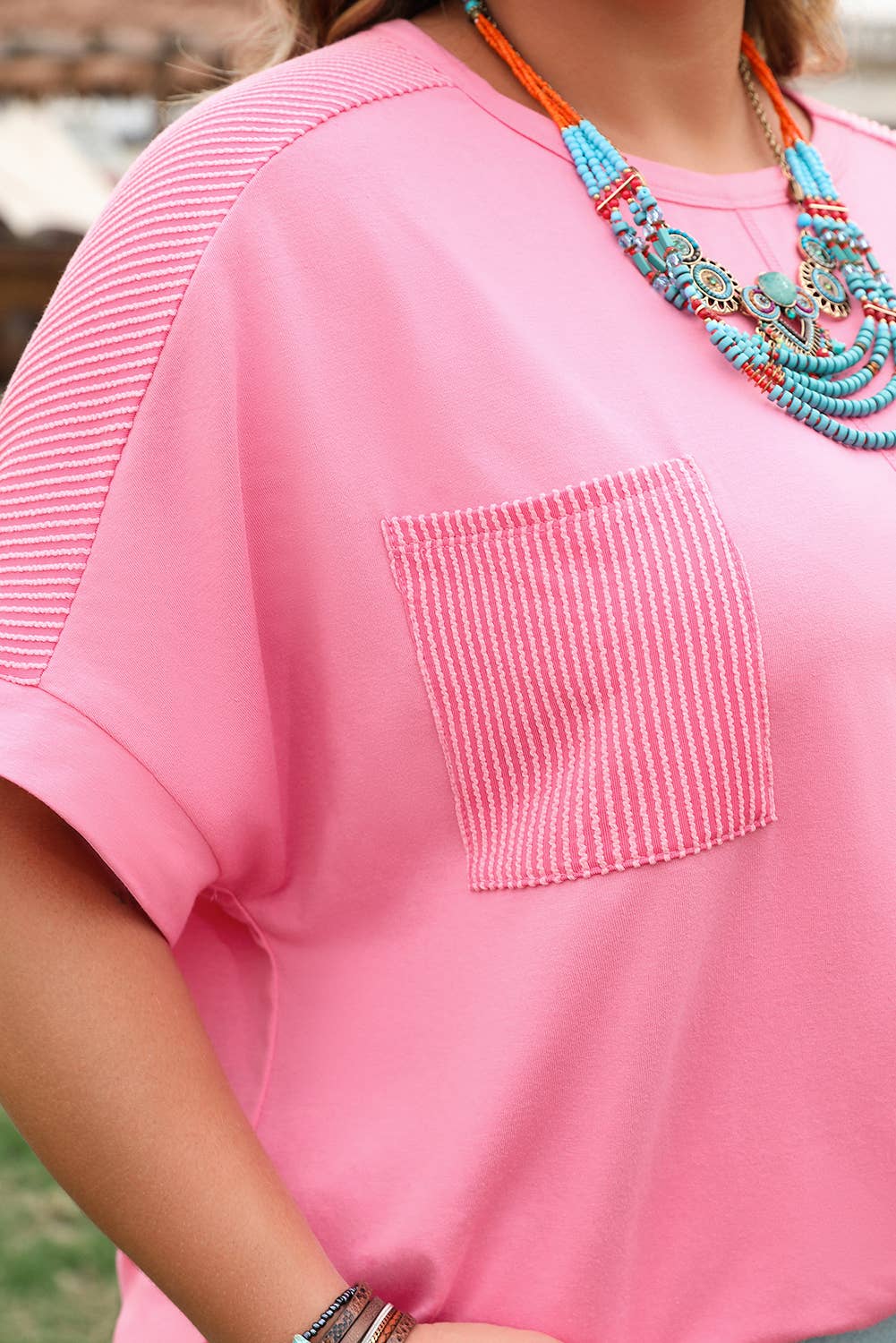 Corded Patch T-Shirt (Curvy)