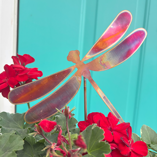 Dragonfly Copper Porch Pot Stake