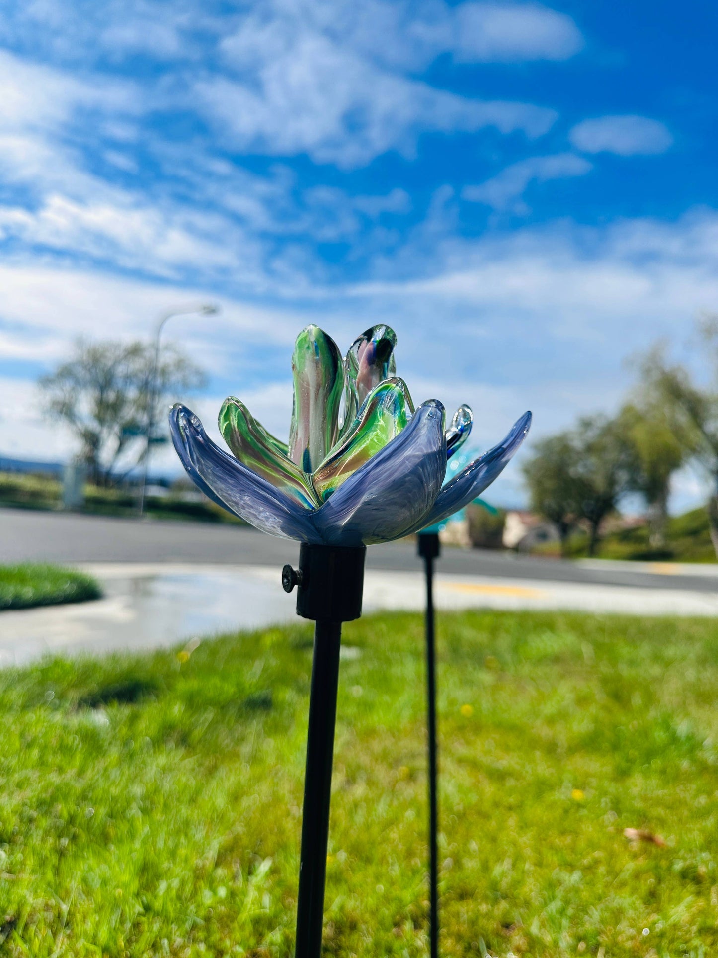 Flower Art Glass Stake