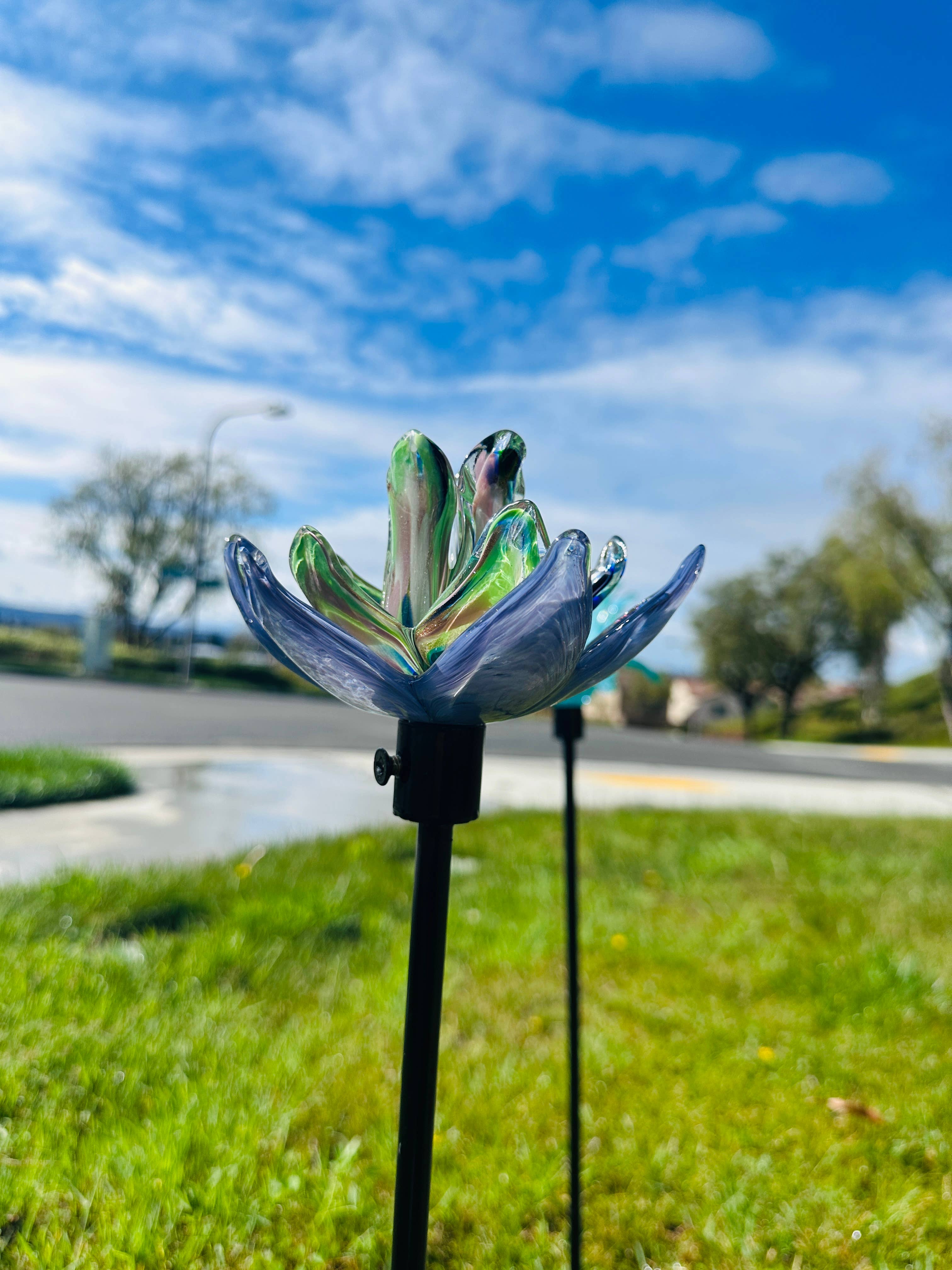 Flower Art Glass Stake