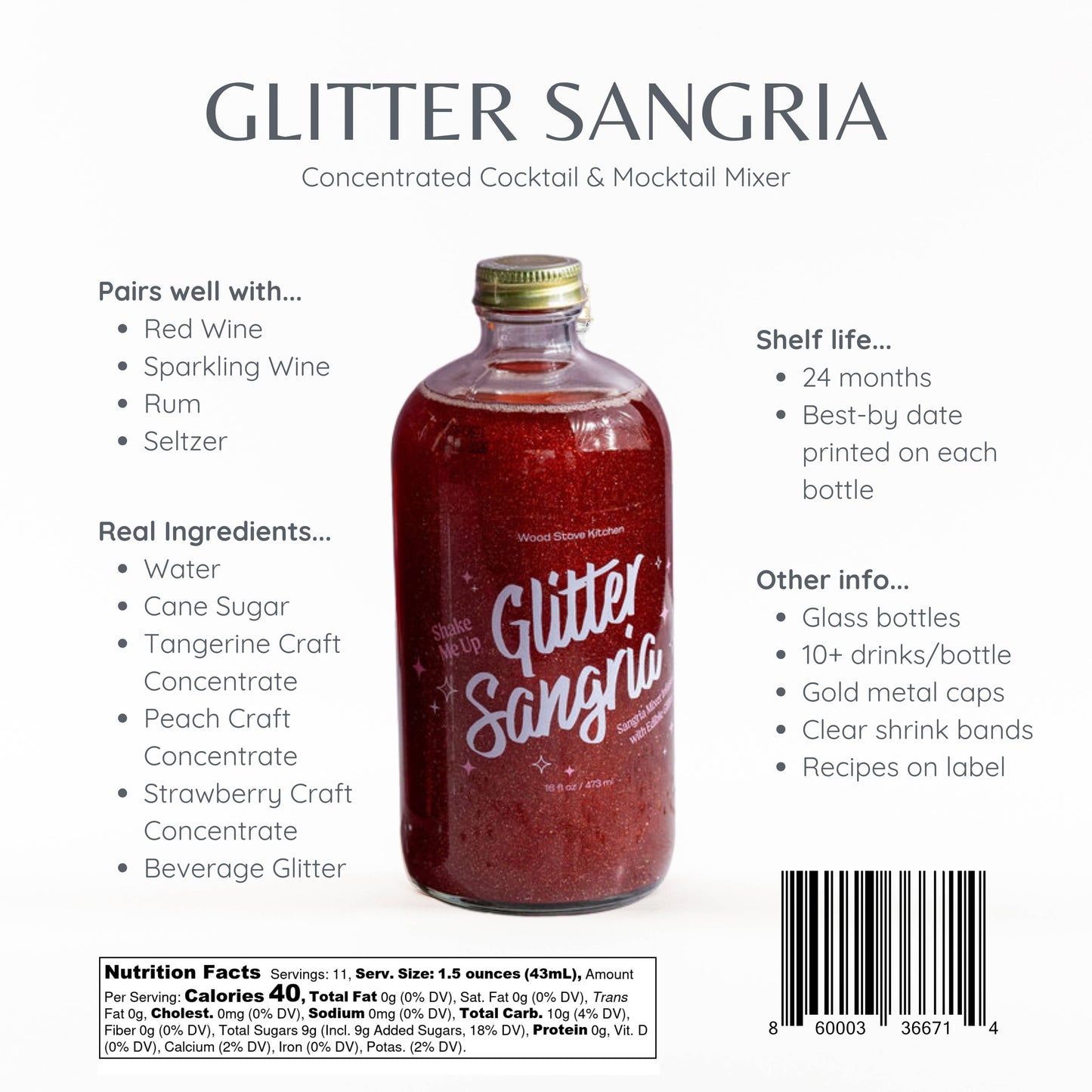 Glitter Sangria Cocktail Mix