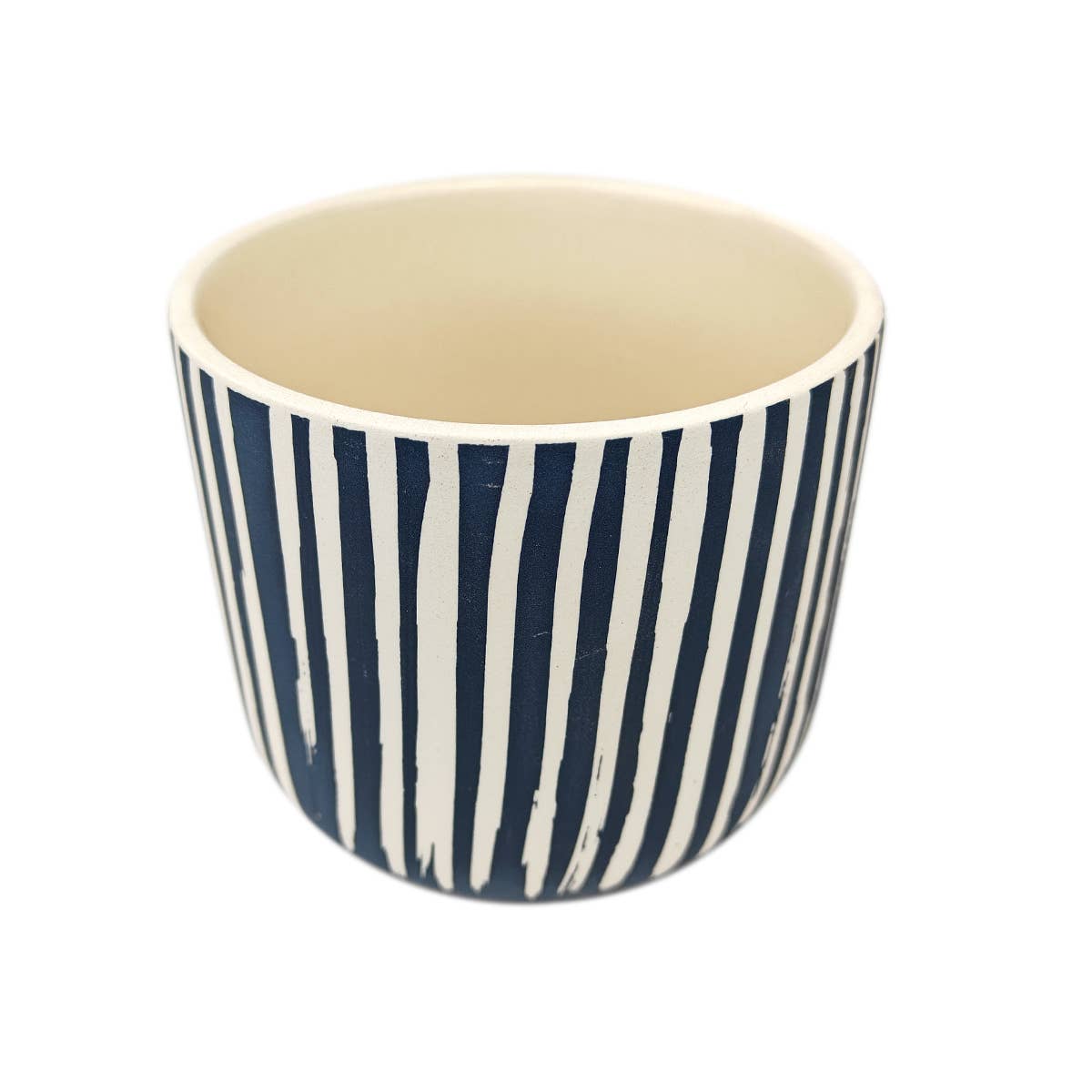 Blue Stripe Ceramic Pot
