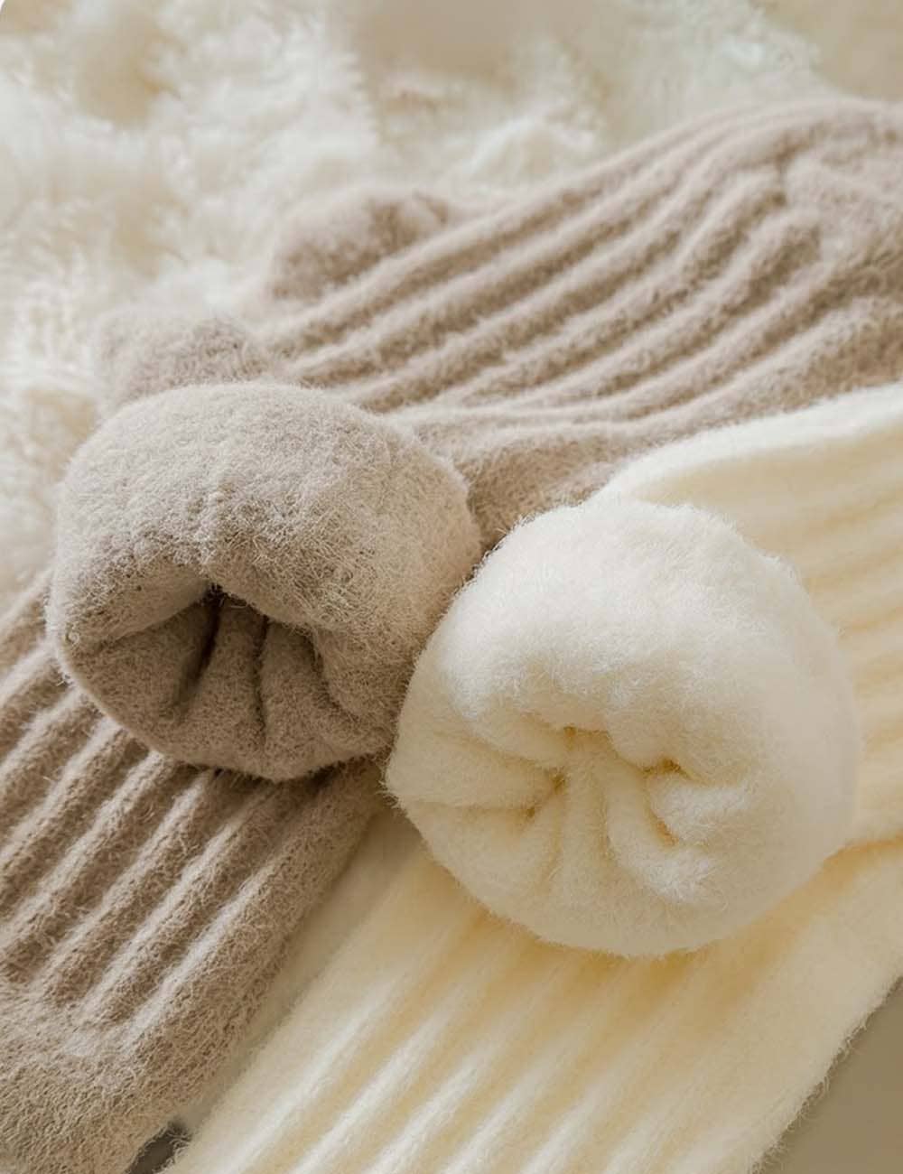 Solid Color Thicken Cashmere Plush Crew Socks MK2BLW6W8FSO219
