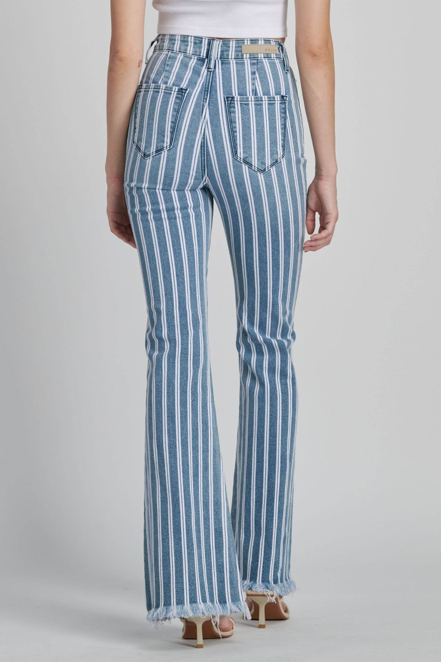 Light Striped Flare Jeans
