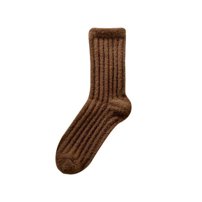 Solid Color Thicken Cashmere Plush Crew Socks MK2BLW6W8FSO219