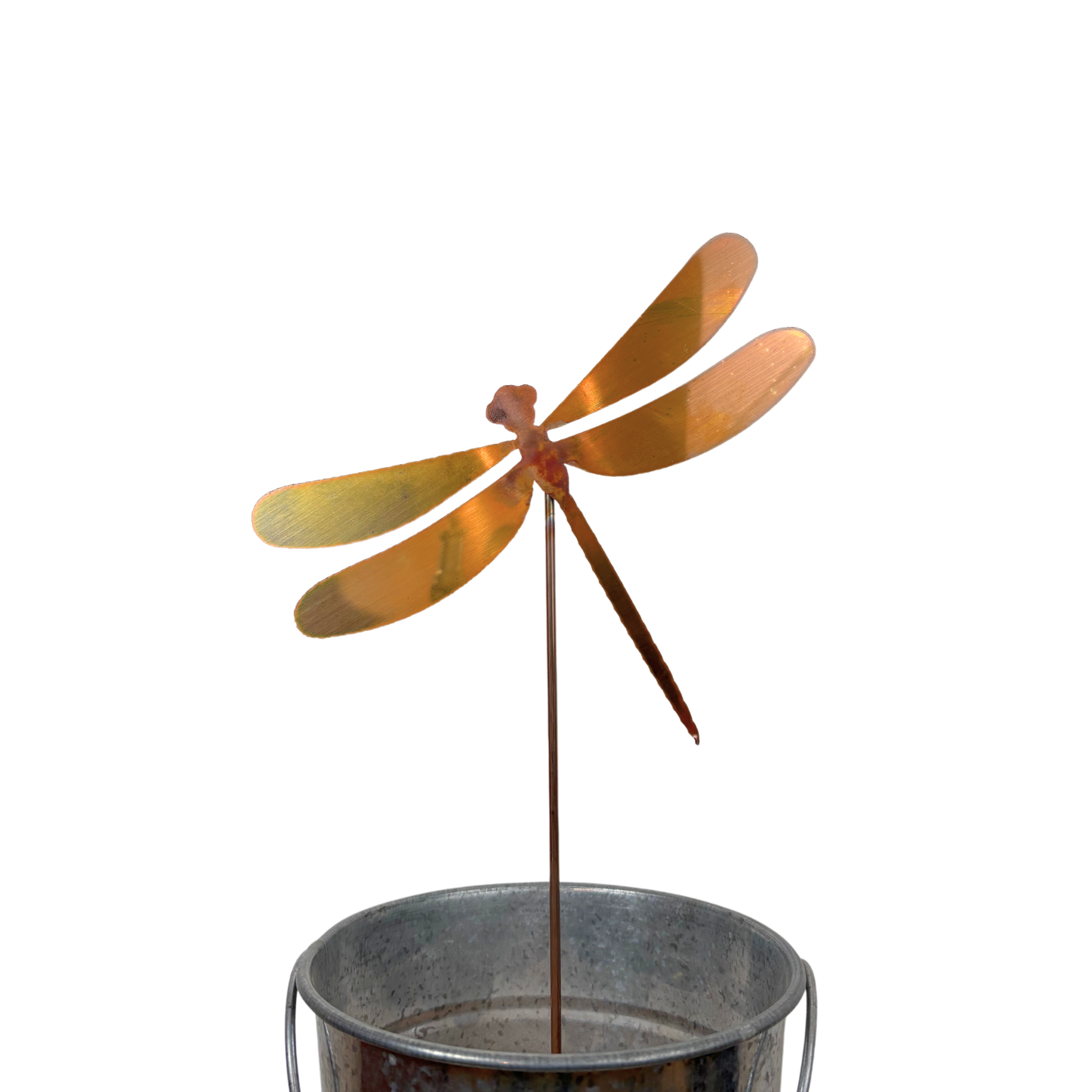 Dragonfly Copper Porch Pot Stake