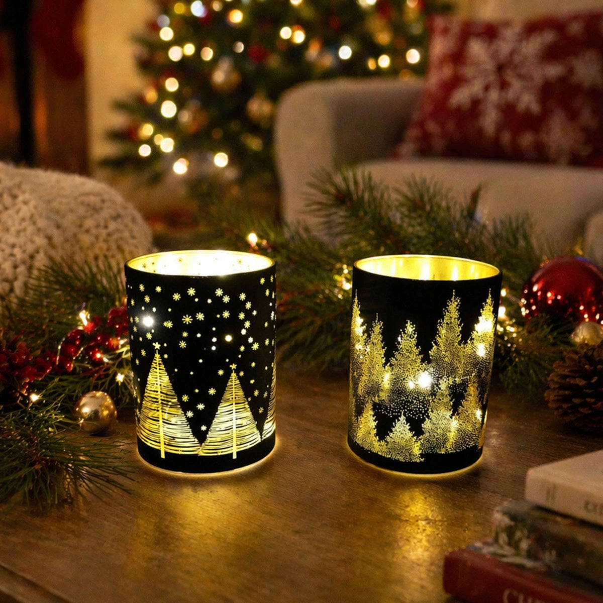 Black Glass LED Tree Luminary