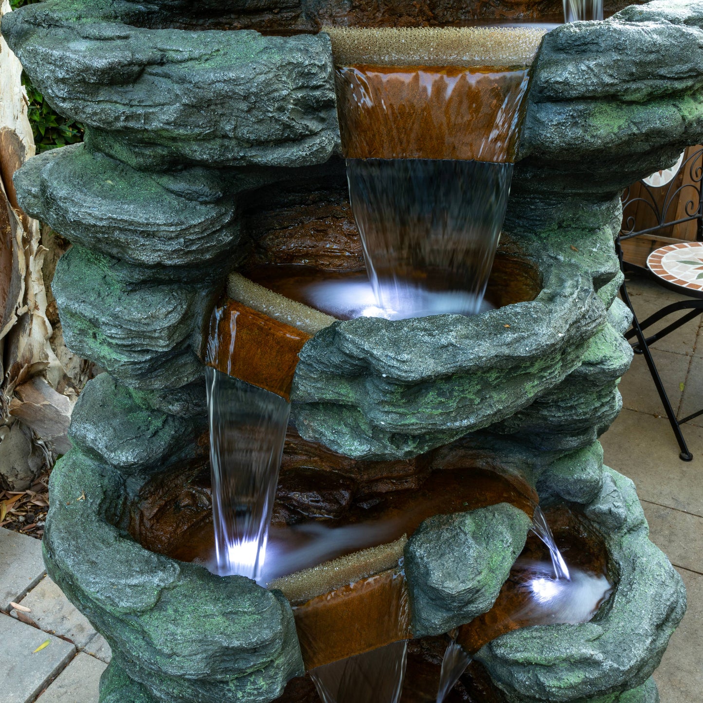 Cascading Stone Fountain