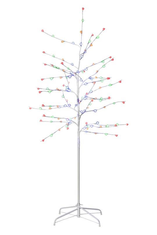 White Light Up Multicolored Tree