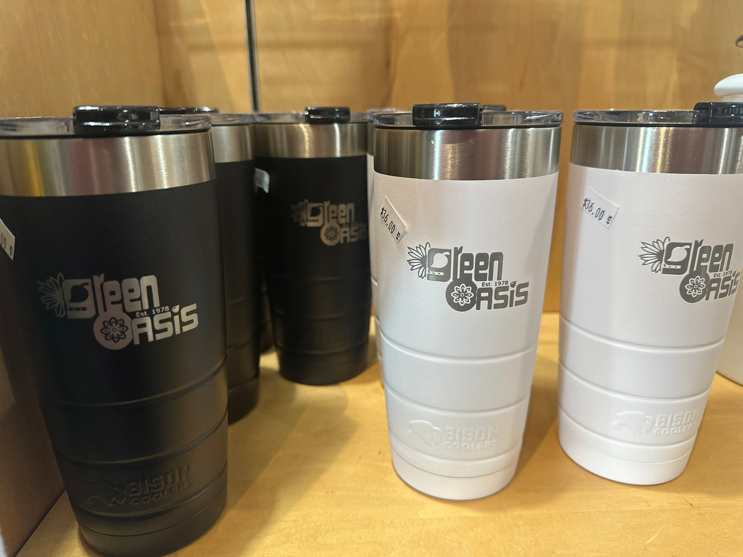 Green Oasis Branded Bison Stainless Steel Drinkware