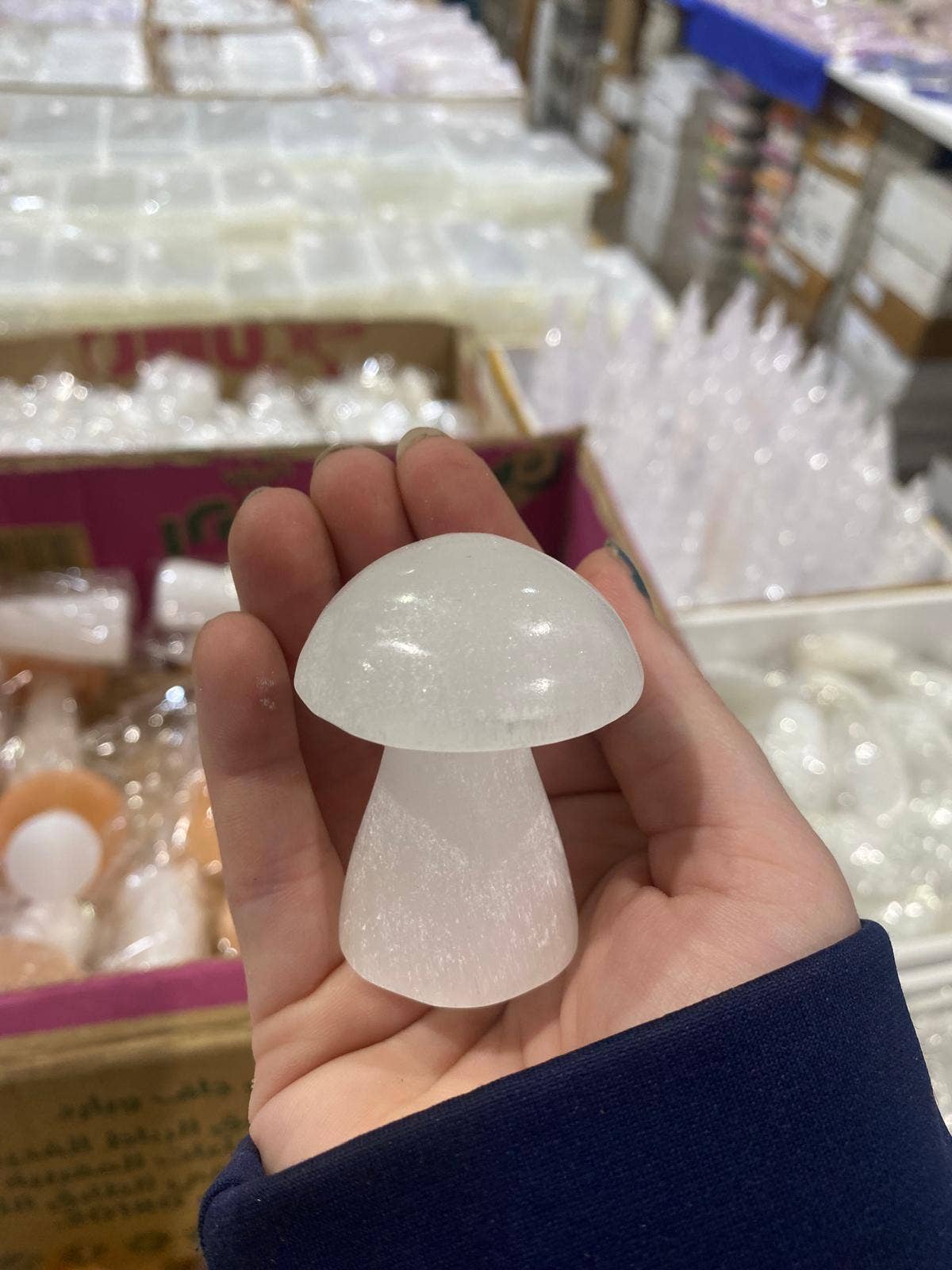 Selenite Mushroom White