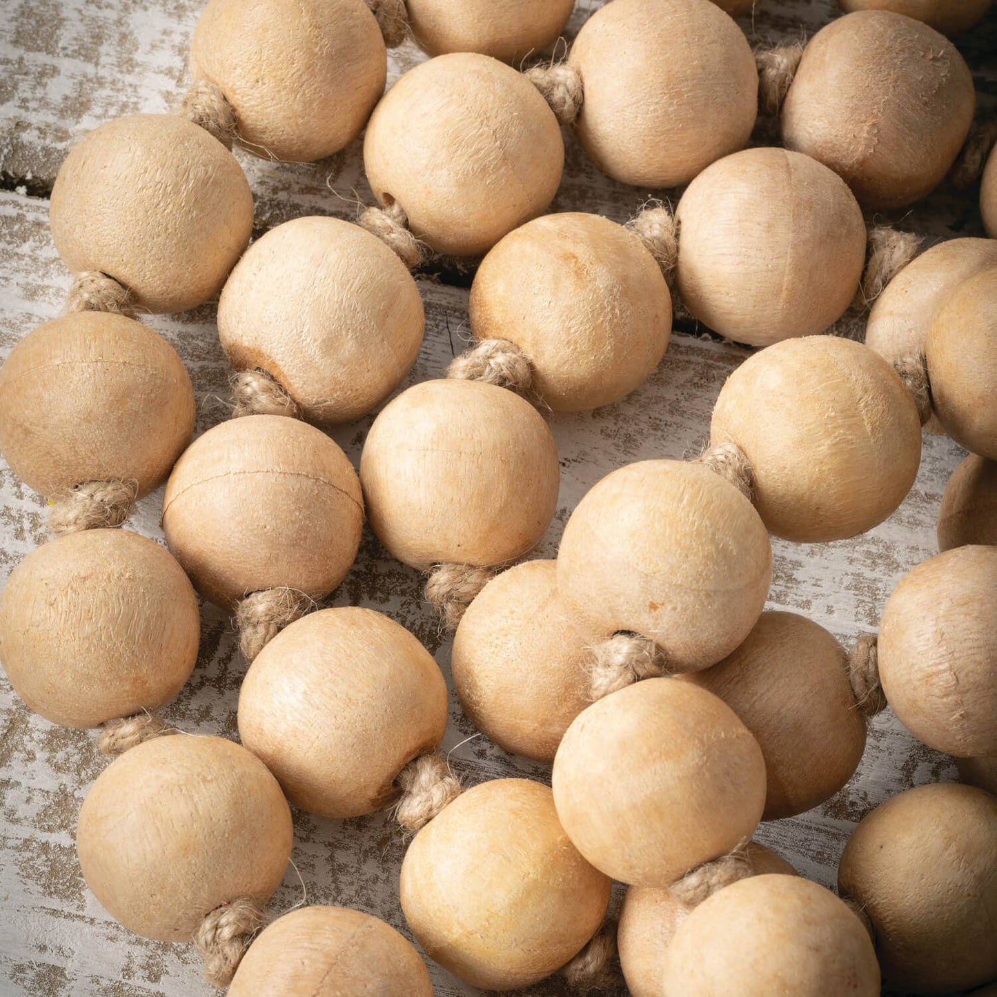 Natural Wood Bead Gardland