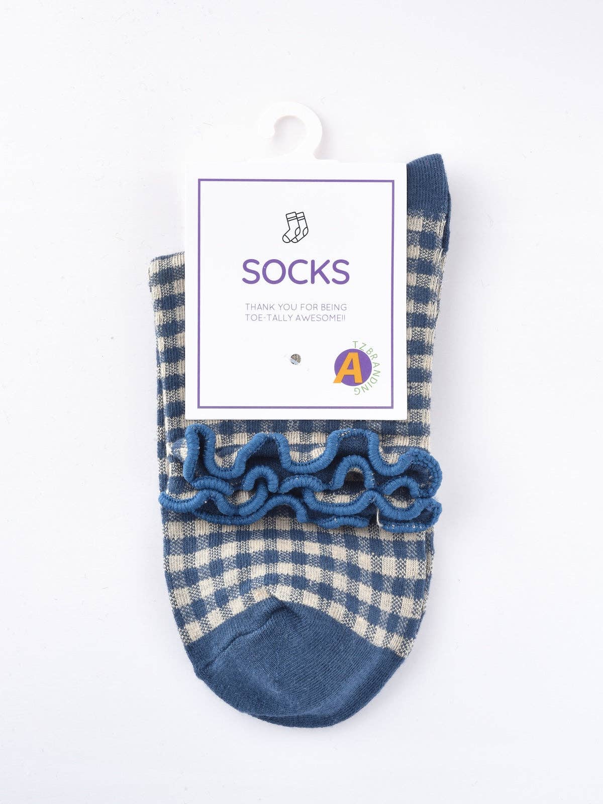 Ruffle Gingham Crew Sock