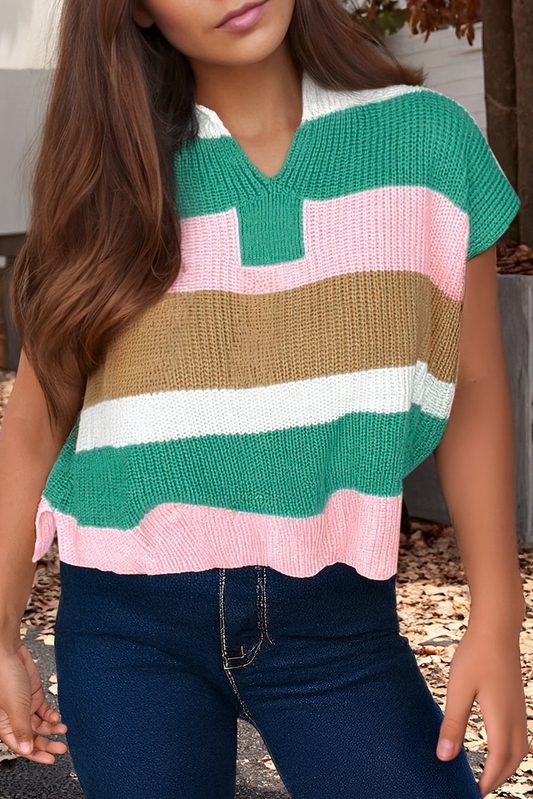 Colorblock Stripe Sweater Tee