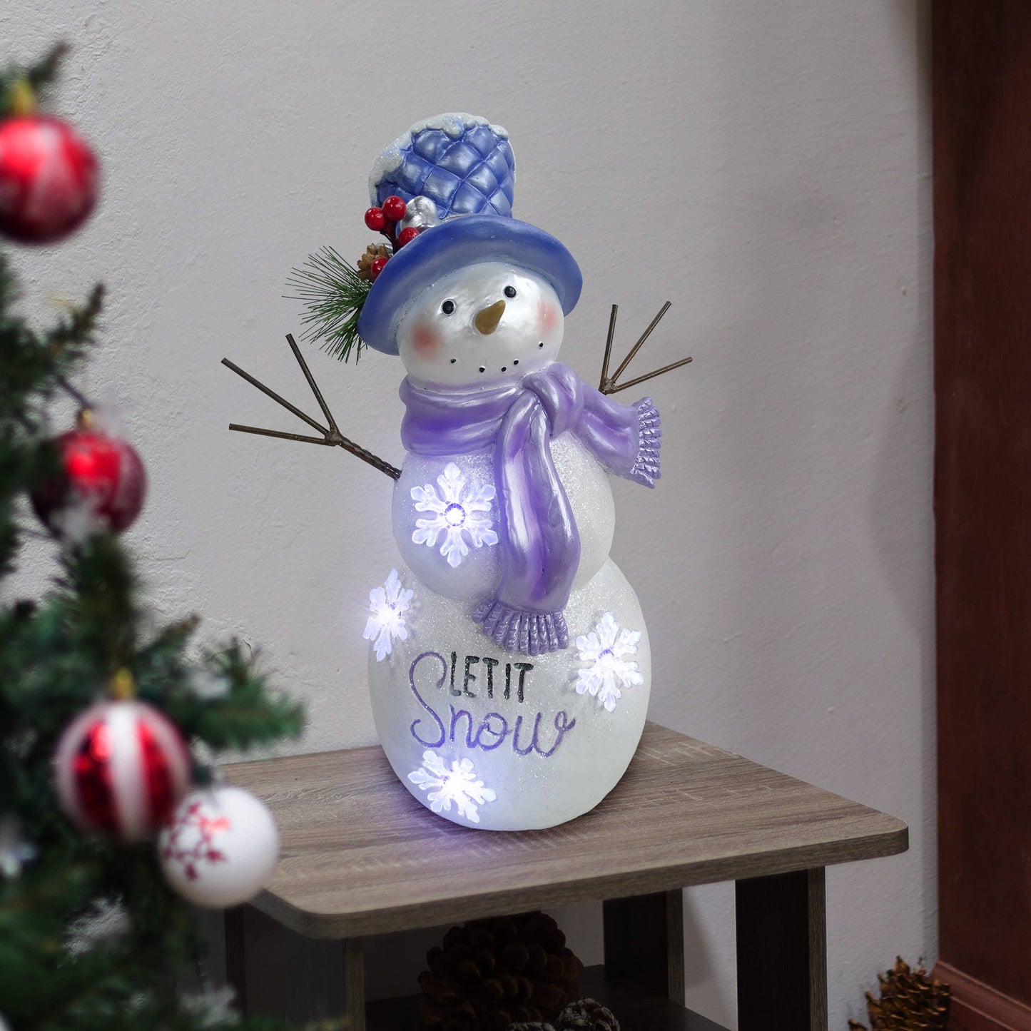 "Let It Snow" Snowman Statue