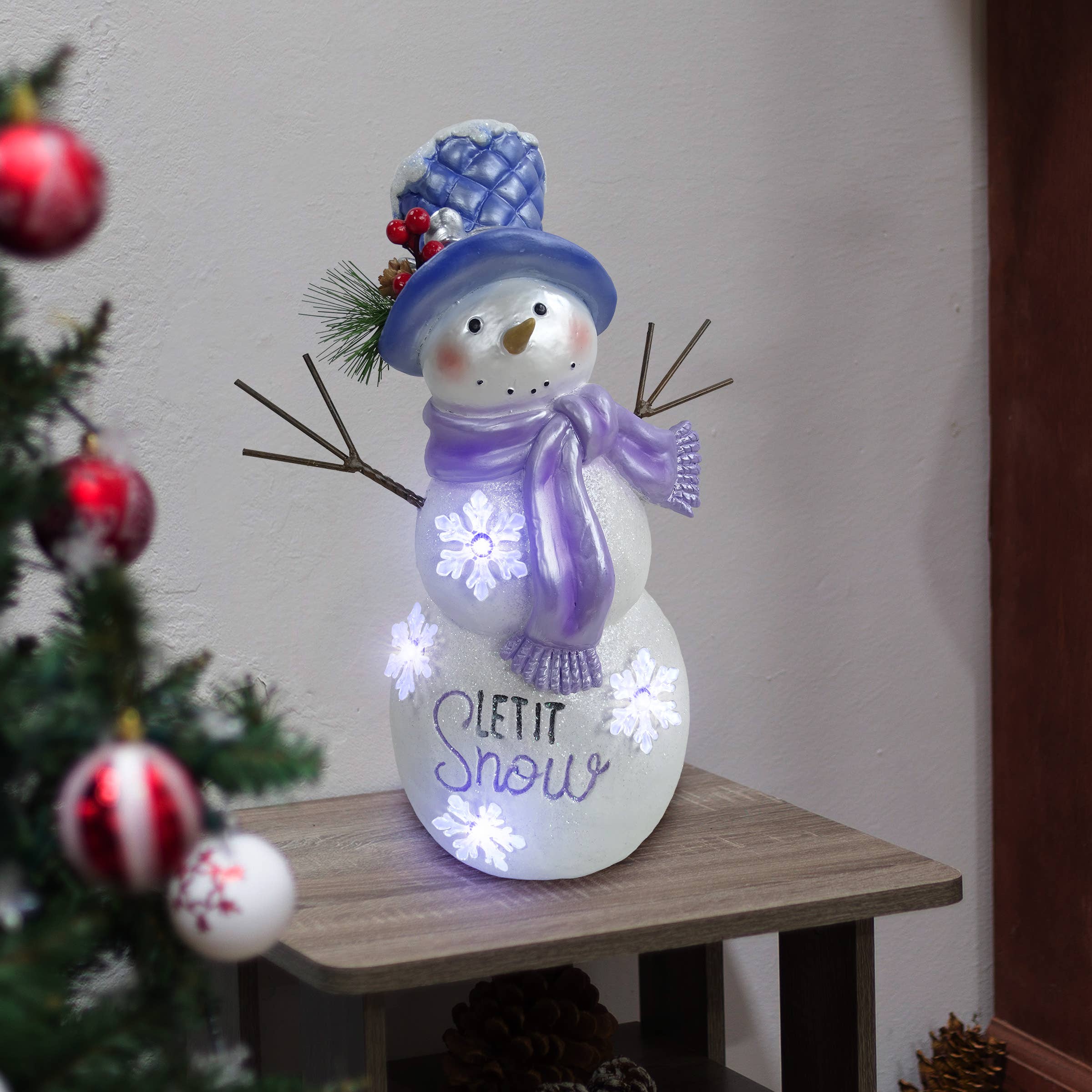 "Let It Snow" Snowman Statue