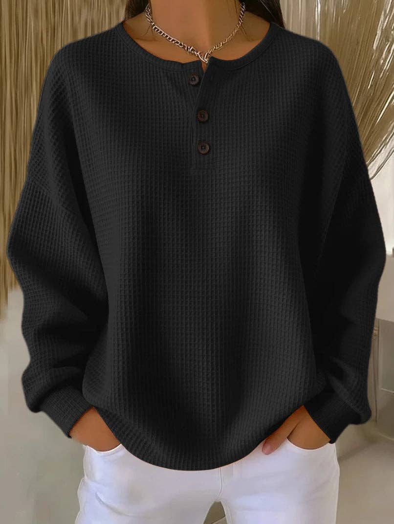 Waffle Knit Henley
