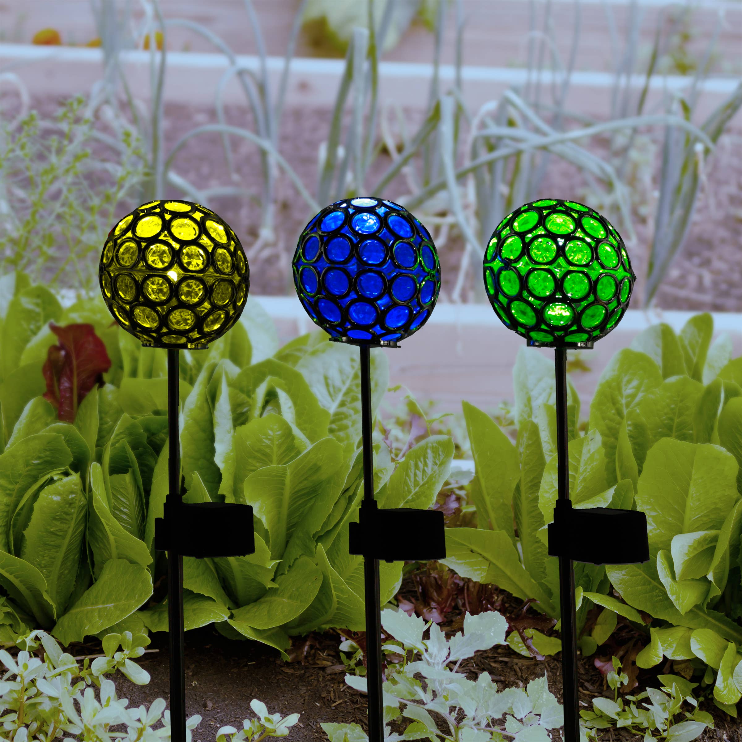 Solar Ball Garden Stake w/ LED Light
