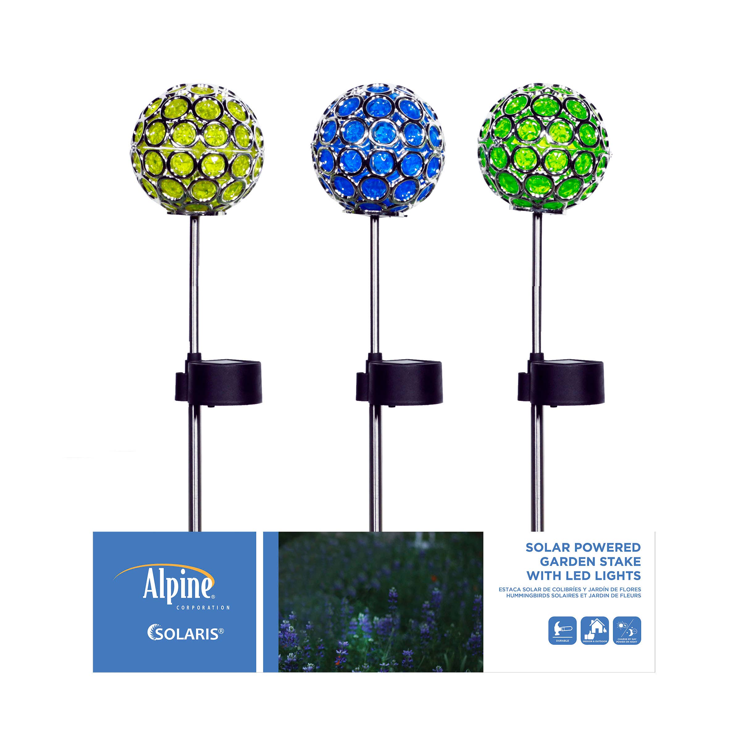 Solar Ball Garden Stake w/ LED Light