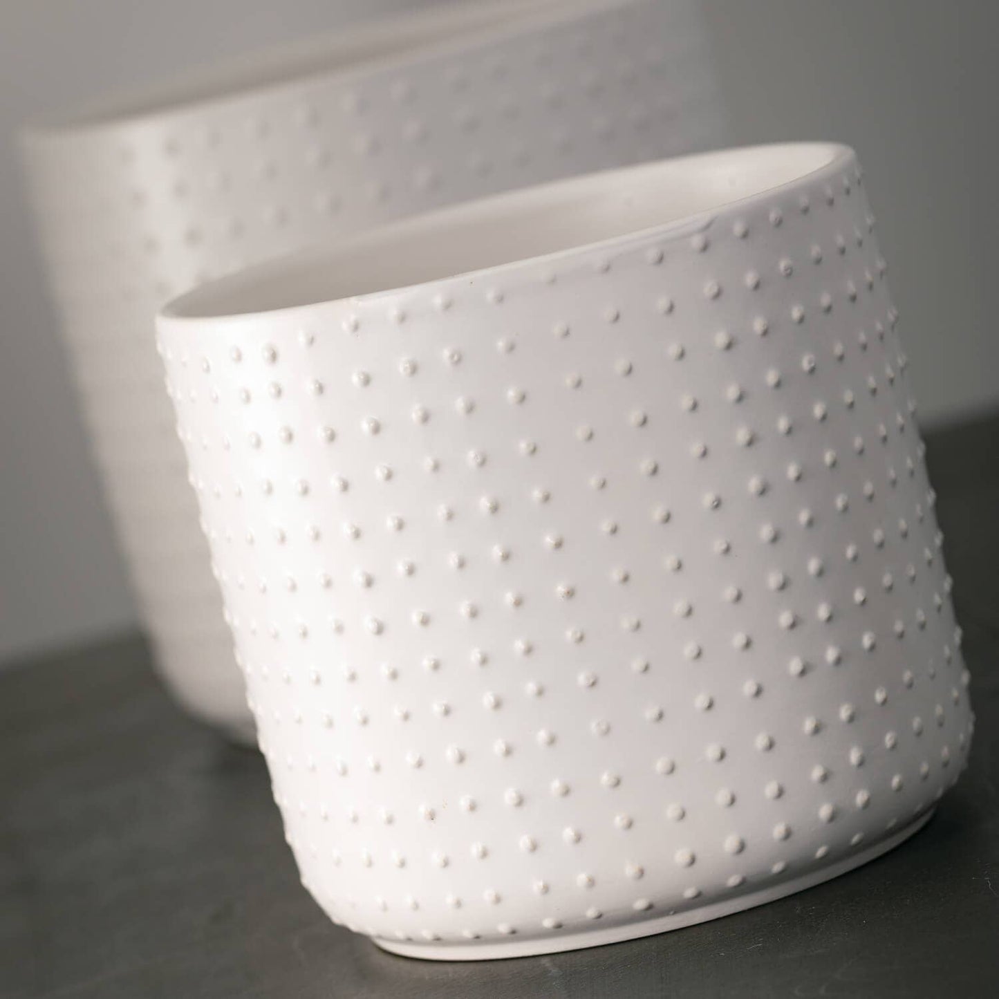 White Dotted Planter