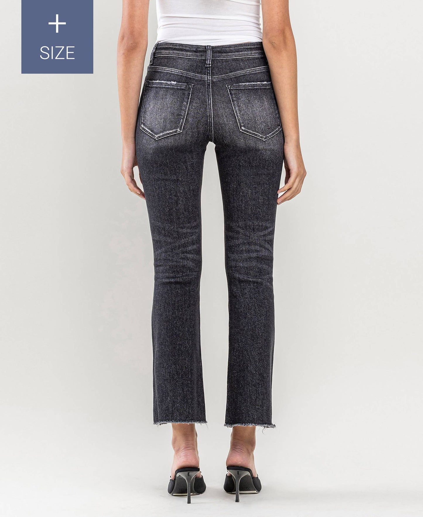 Black High Rise Flare Jeans (Curvy)