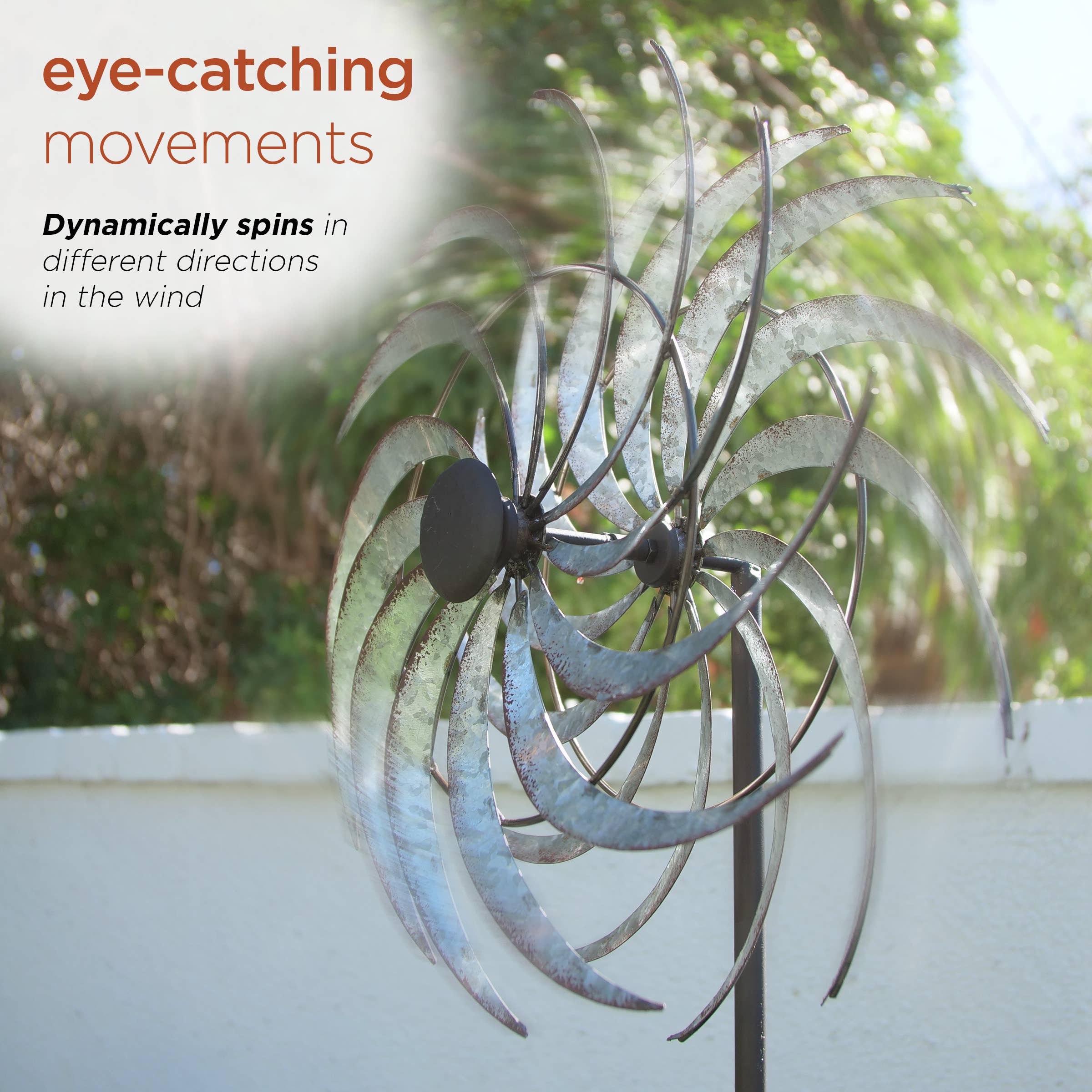 Dual Wind Spinner Garden Stake