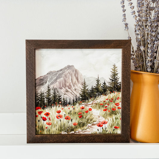 Poppies Framed Sign