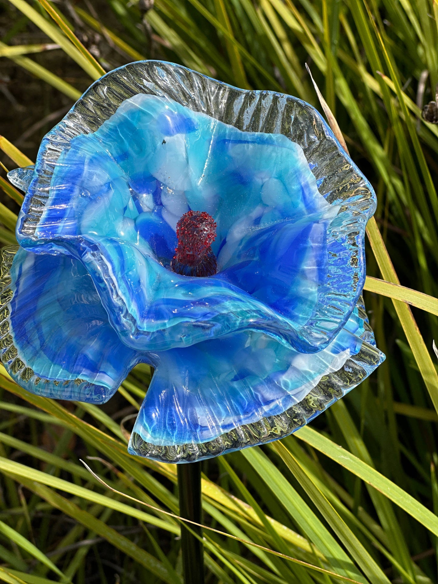 Flower Art Glass Stake