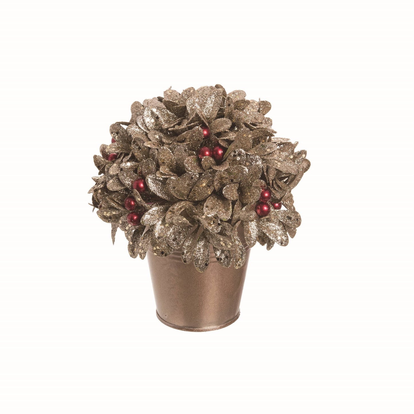 Mistletoe & Berries Faux Pot