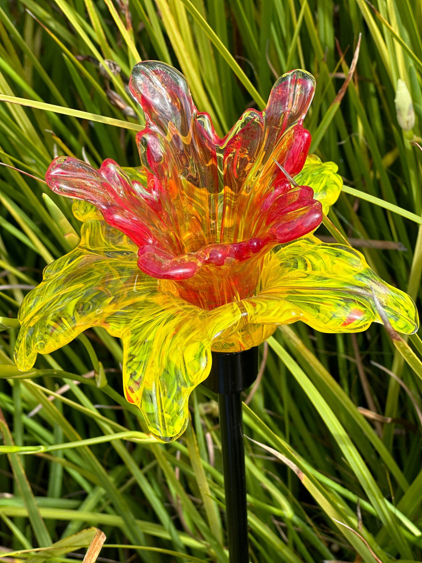 Flower Art Glass Stake
