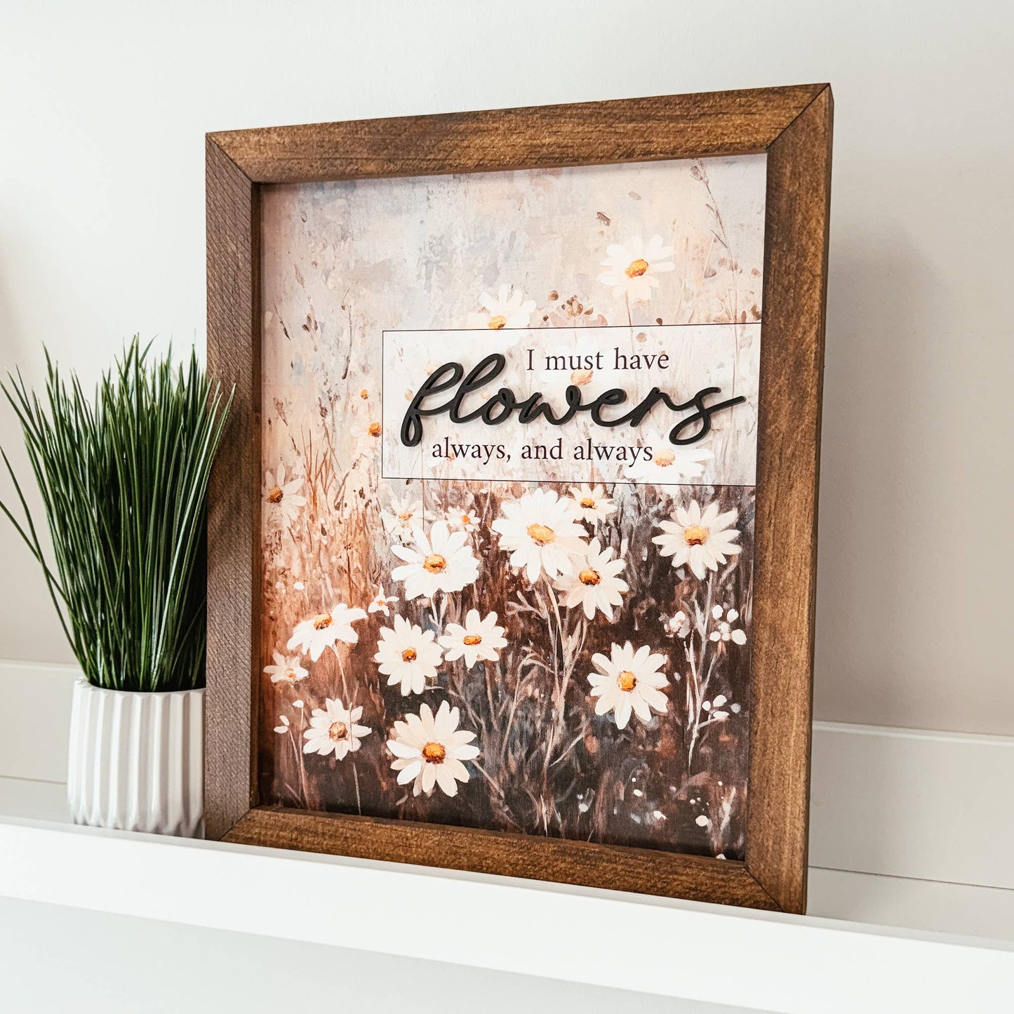 Flowers 3D Framed Sign