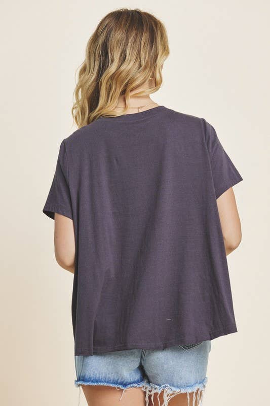 Washed Two-Toned T-Shirt (Curvy)