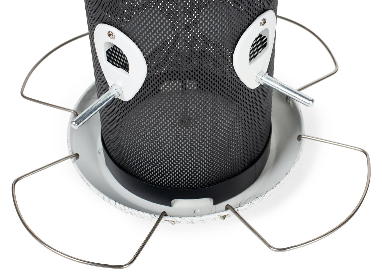 Whitewashed Mesh Metal Bird Feeder