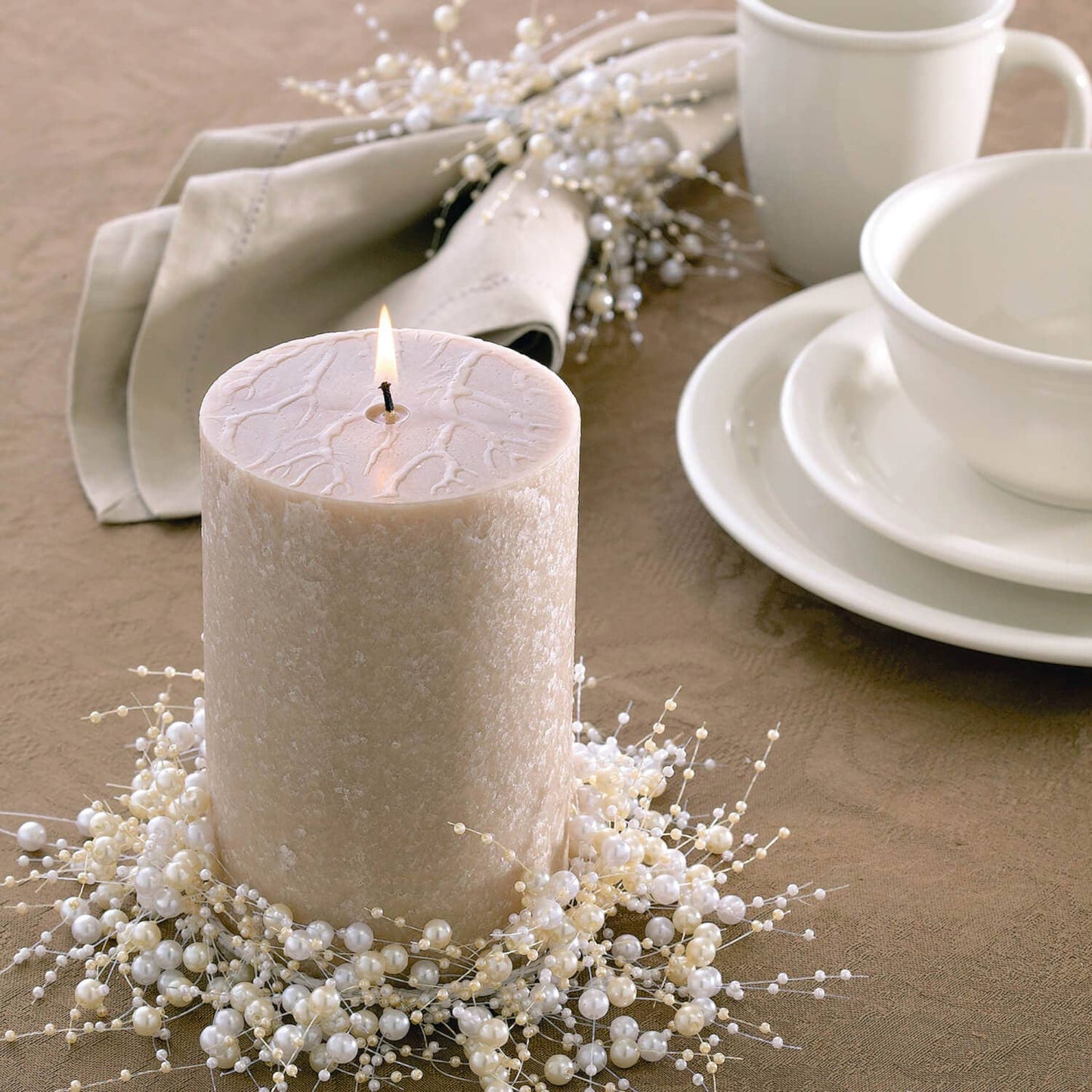 Pearl Bead Candle Ring