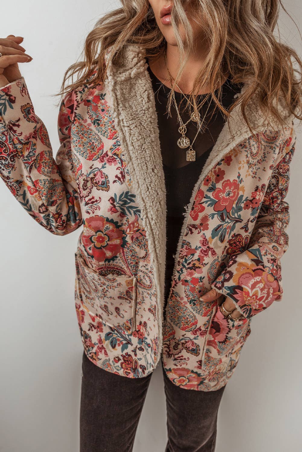 Vintage Paisley Sherpa Jacket