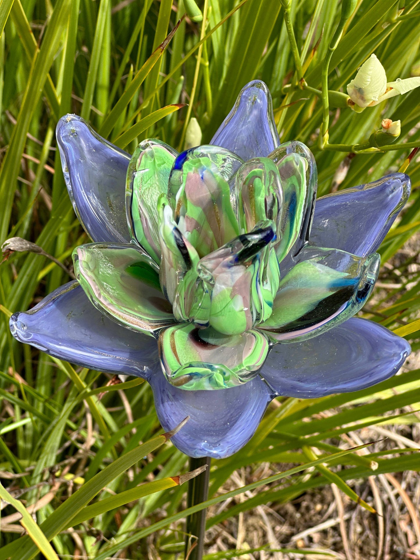Flower Art Glass Stake