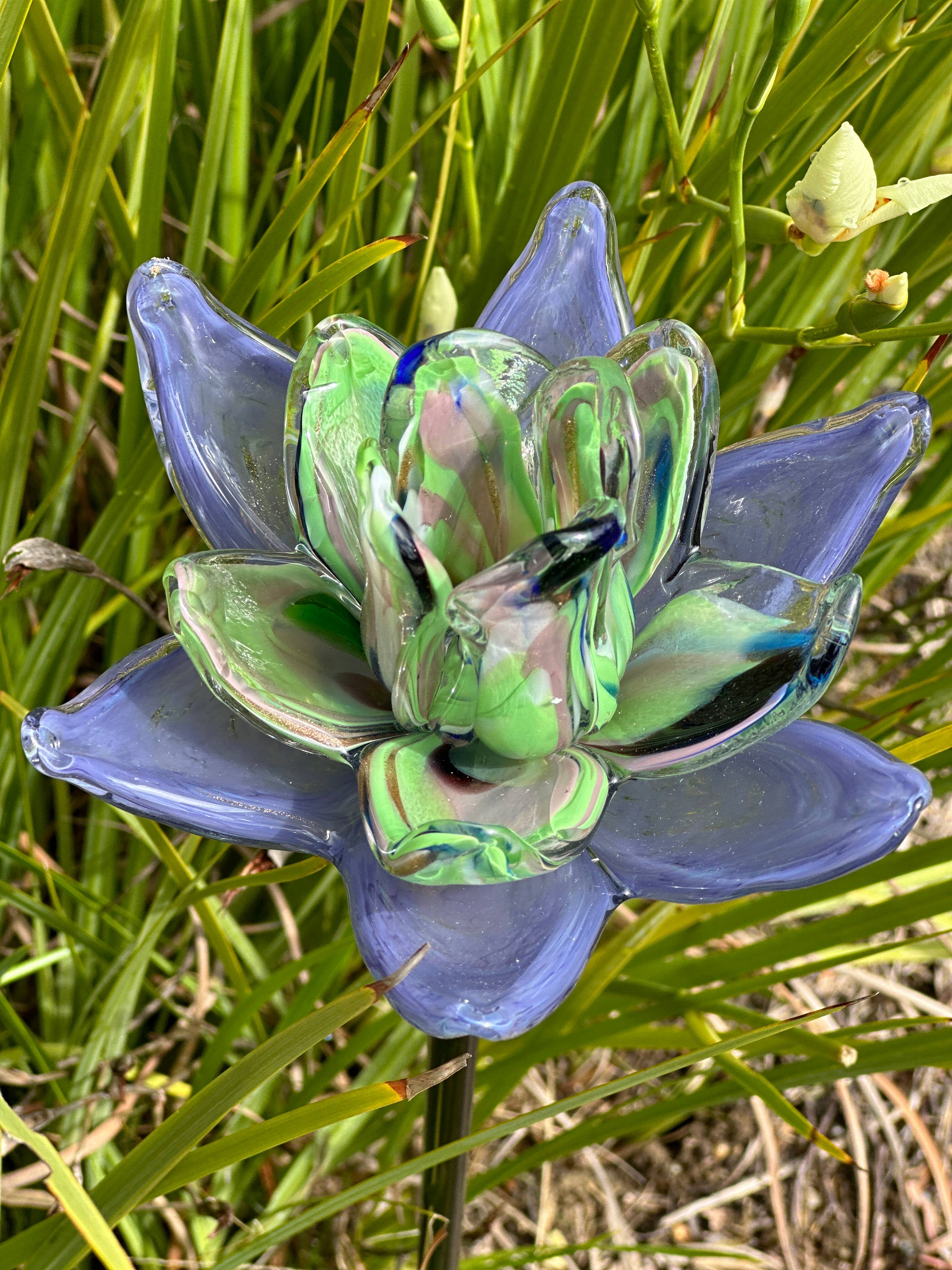 Flower Art Glass Stake