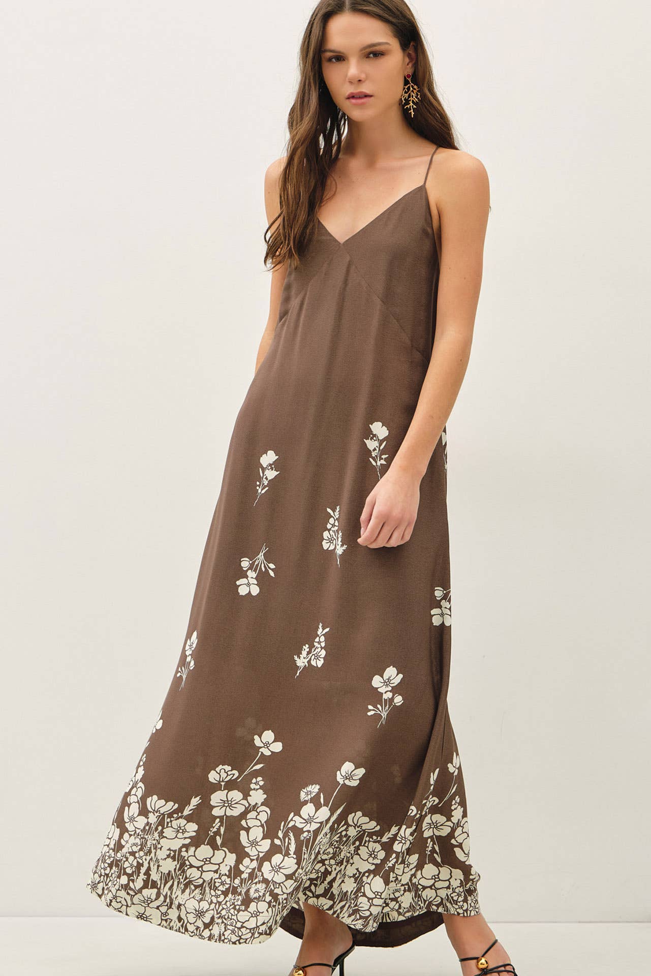 Cocoa Bloom Maxi Dress