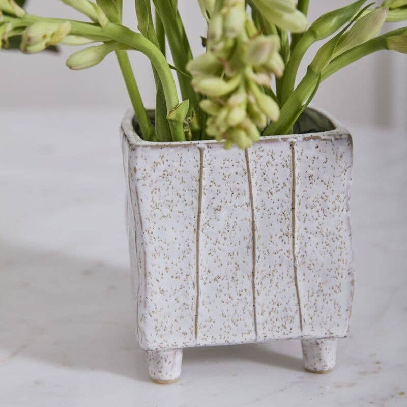 Square Speckled Footed Pot
