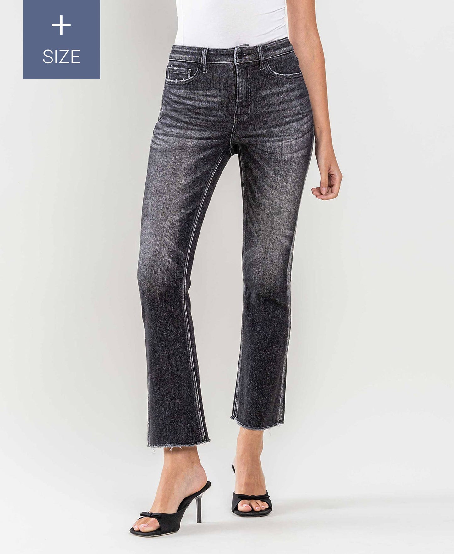 Black High Rise Flare Jeans (Curvy)