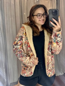 Vintage Paisley Sherpa Jacket