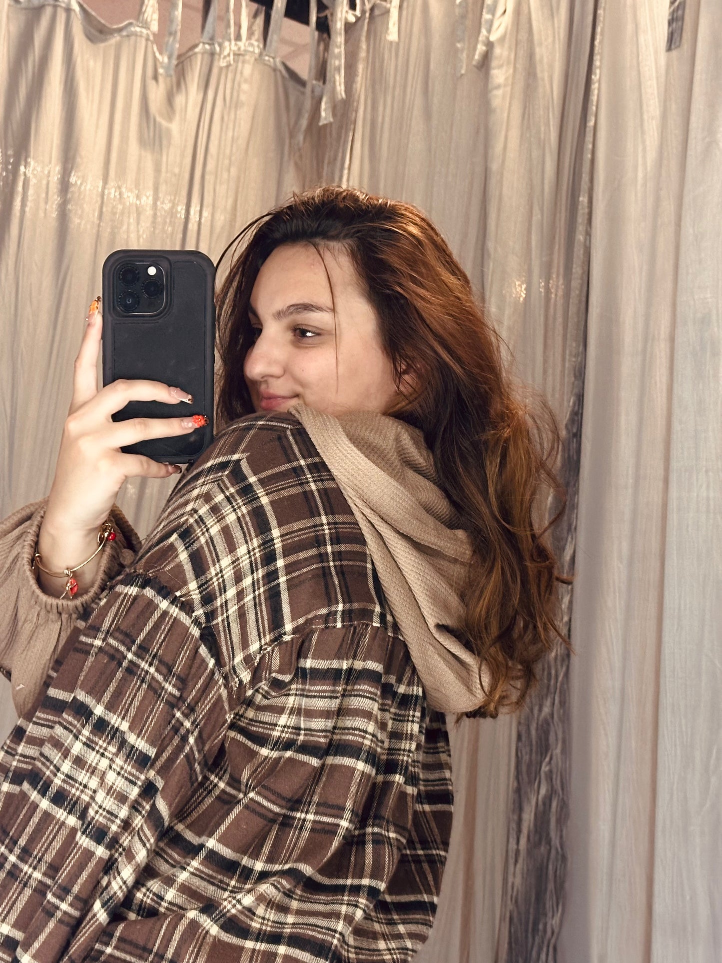 Mocha Plaid Pullover