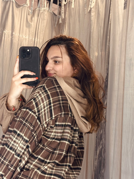 Mocha Plaid Pullover