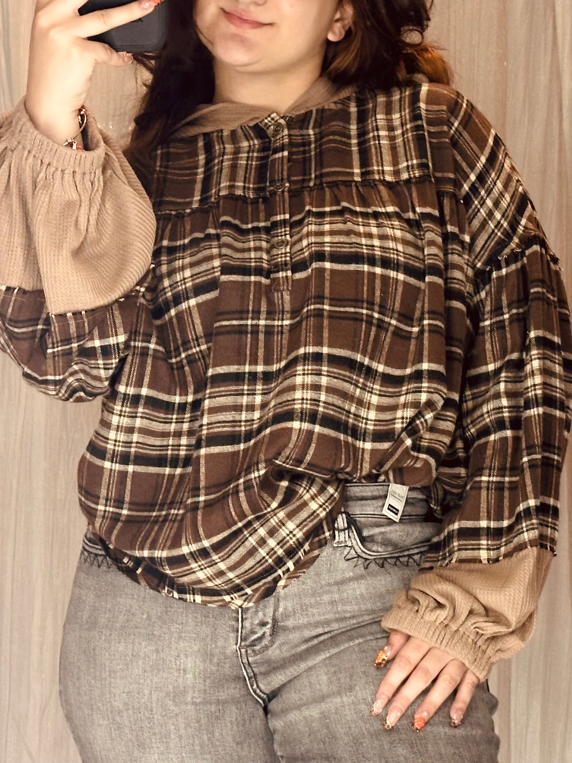 Mocha Plaid Pullover