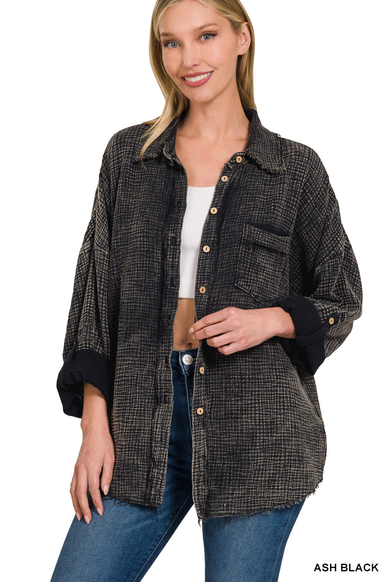 Gauze Button Down