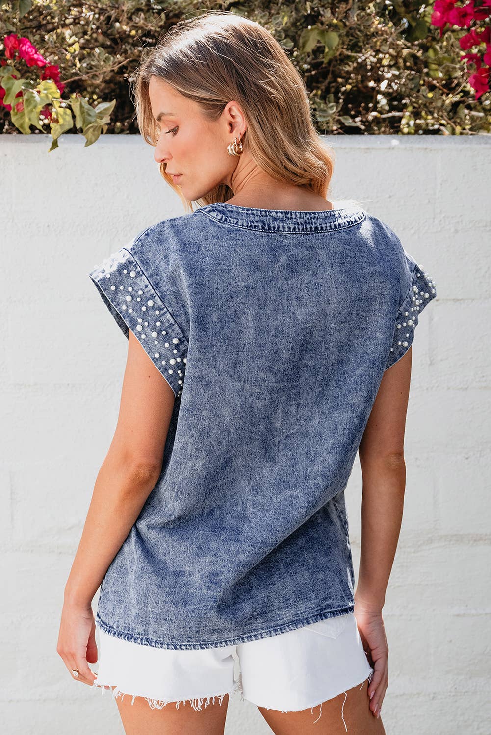 Pearl Denim Top