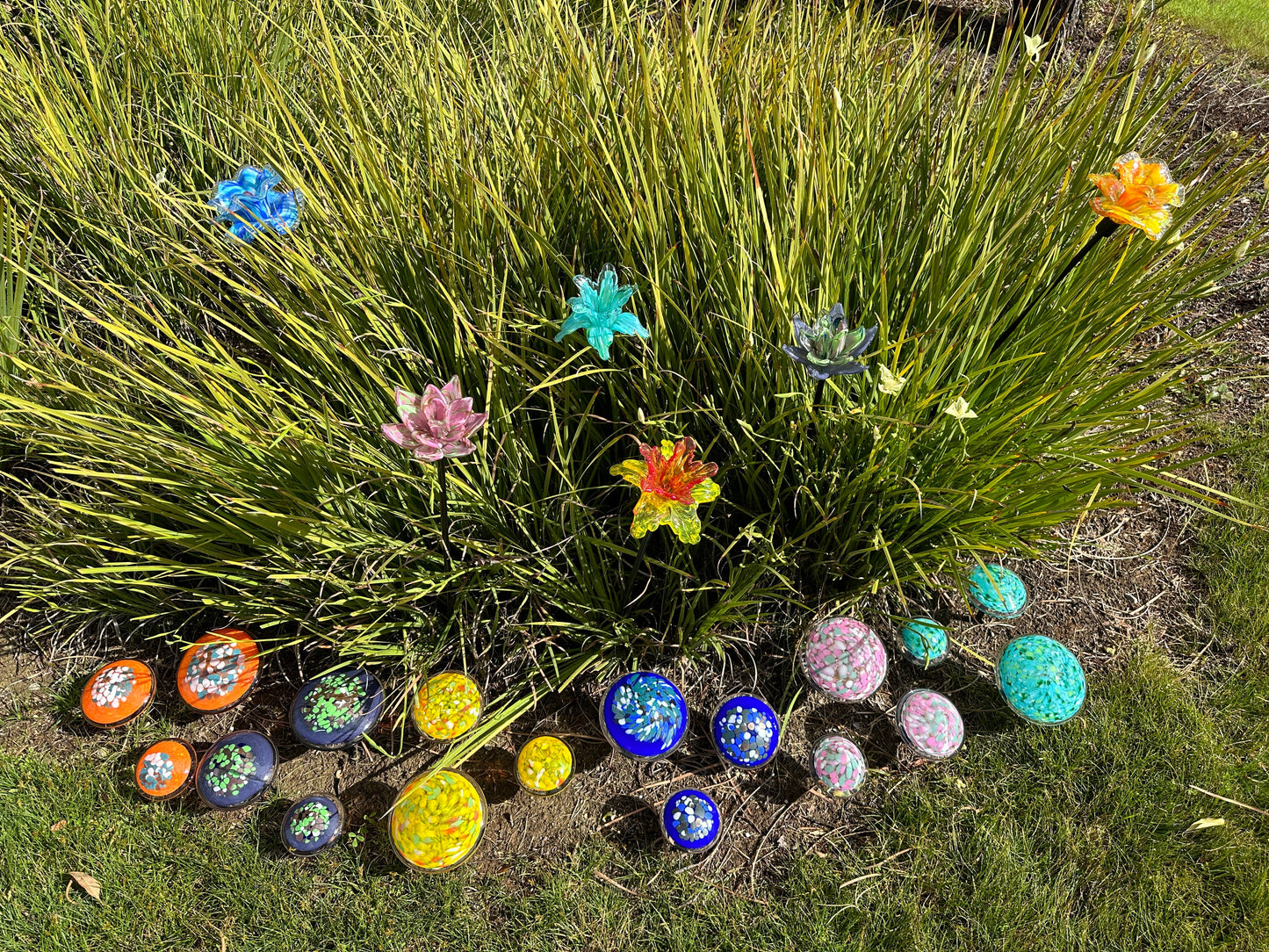 Flower Art Glass Stake