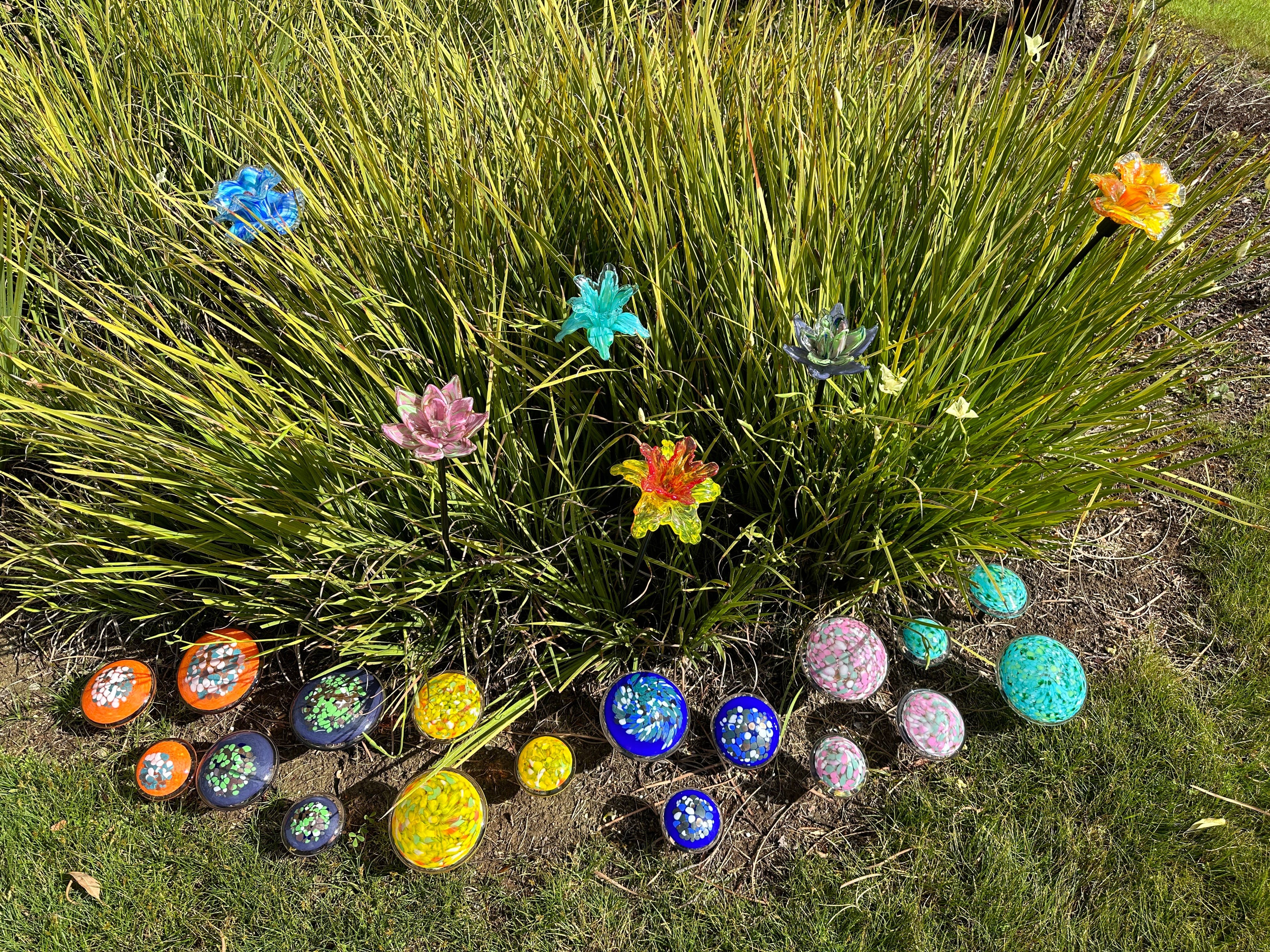 Flower Art Glass Stake